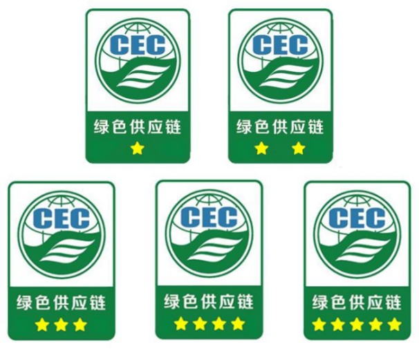 綠色供應(yīng)鏈評價五星級證書標識